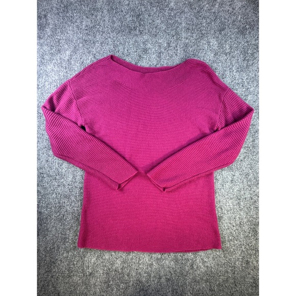 Talbots Sweaters - Talbots Ribbed Boat Neck Sweater Magenta Pink Medium Lambswool Nylon Blend